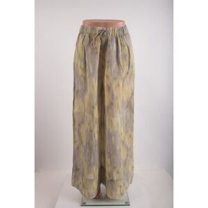 Zara Womans Rami Palazo Pants Size S Gray Yellow Green Wide Leg 4786/312 NWT